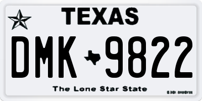 TX license plate DMK9822