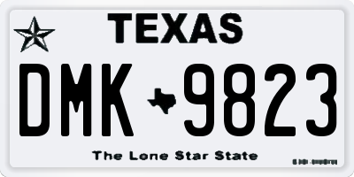 TX license plate DMK9823