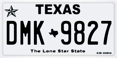 TX license plate DMK9827