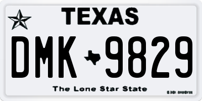 TX license plate DMK9829