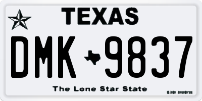 TX license plate DMK9837