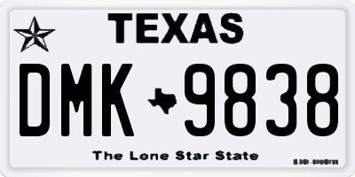 TX license plate DMK9838