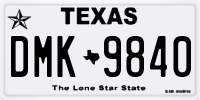TX license plate DMK9840