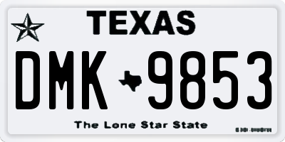 TX license plate DMK9853