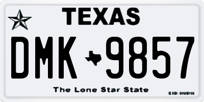 TX license plate DMK9857