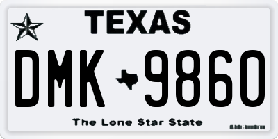 TX license plate DMK9860