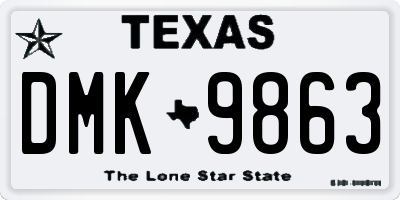 TX license plate DMK9863