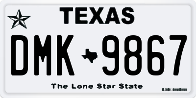 TX license plate DMK9867