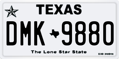 TX license plate DMK9880