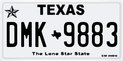 TX license plate DMK9883