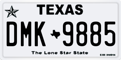 TX license plate DMK9885