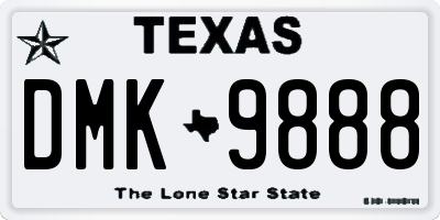 TX license plate DMK9888