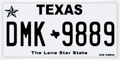 TX license plate DMK9889