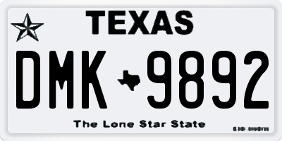 TX license plate DMK9892