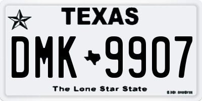 TX license plate DMK9907