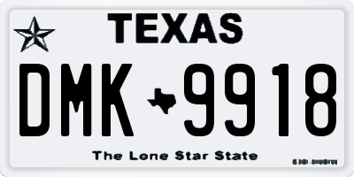 TX license plate DMK9918