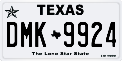 TX license plate DMK9924
