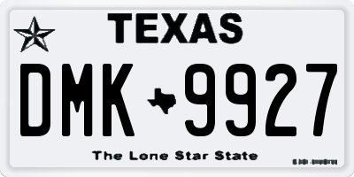 TX license plate DMK9927