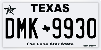 TX license plate DMK9930