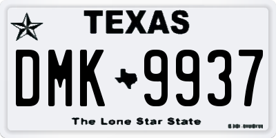 TX license plate DMK9937