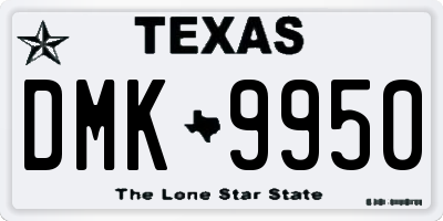 TX license plate DMK9950