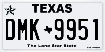 TX license plate DMK9951