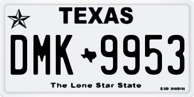 TX license plate DMK9953
