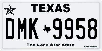 TX license plate DMK9958