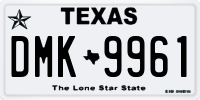 TX license plate DMK9961