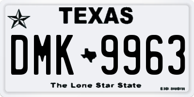 TX license plate DMK9963