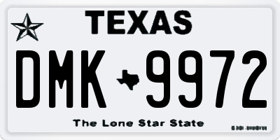 TX license plate DMK9972
