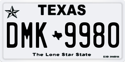 TX license plate DMK9980