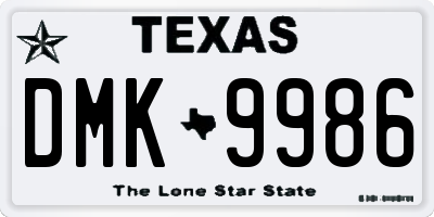 TX license plate DMK9986