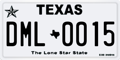 TX license plate DML0015