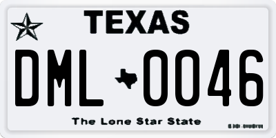 TX license plate DML0046
