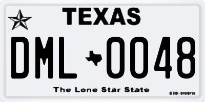 TX license plate DML0048