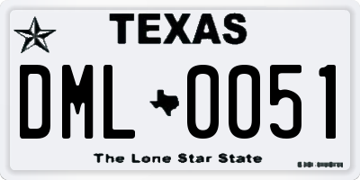 TX license plate DML0051