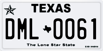 TX license plate DML0061