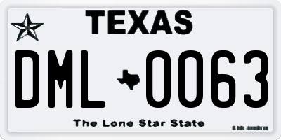 TX license plate DML0063