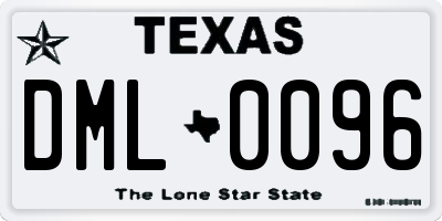 TX license plate DML0096