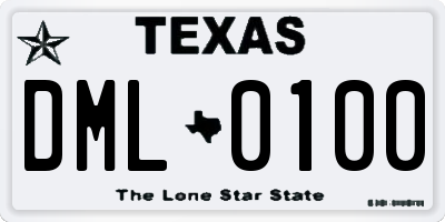 TX license plate DML0100