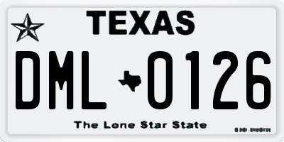 TX license plate DML0126