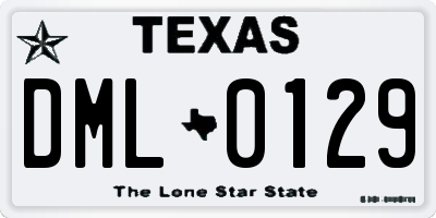 TX license plate DML0129