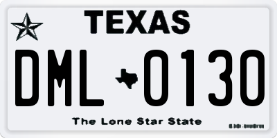 TX license plate DML0130