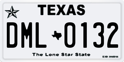 TX license plate DML0132