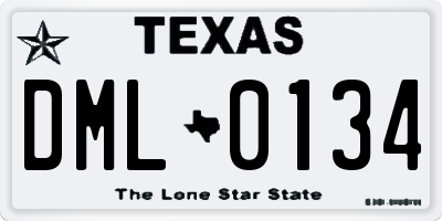TX license plate DML0134