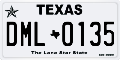 TX license plate DML0135
