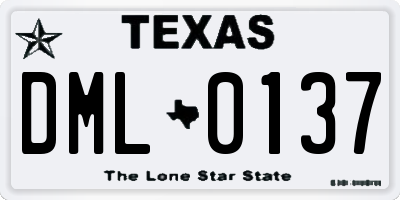 TX license plate DML0137