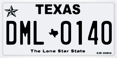 TX license plate DML0140