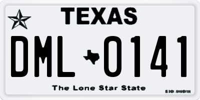 TX license plate DML0141